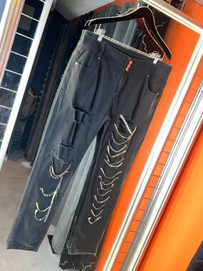 Rockstar Energy Rhinestone & Studded Distressed Black Skinny Jeans 💎🖤